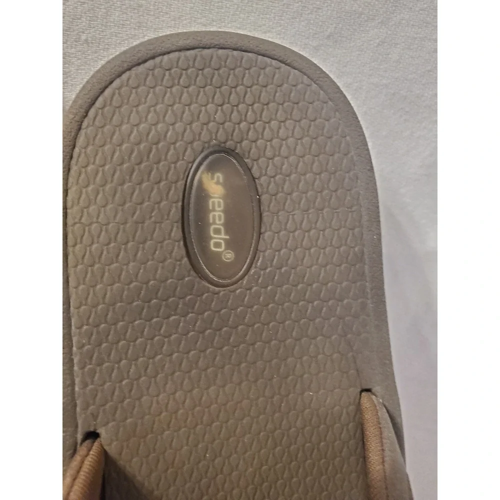 Speedo Mens Slide Sandals Brown Air Cushion Water Shoes Size 11